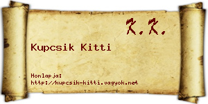 Kupcsik Kitti névjegykártya