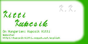 kitti kupcsik business card